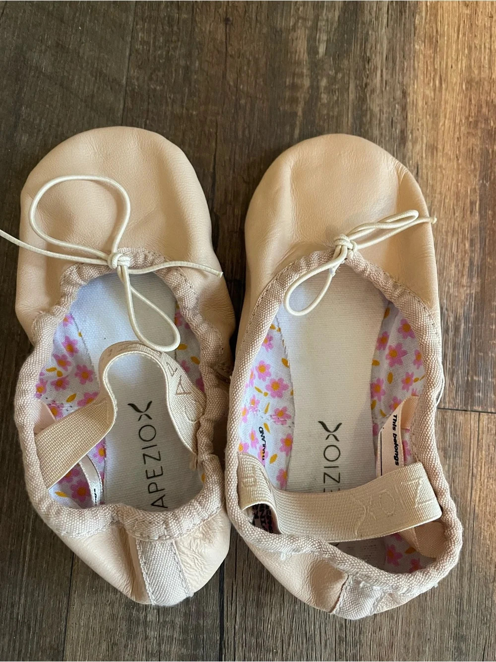 Capezio Daisy Pink Floral Lined Ballet Flats - Light Beige Exterior